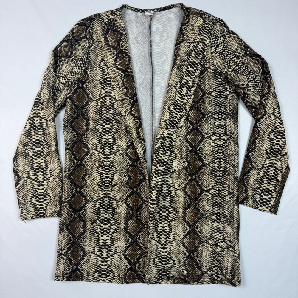 SHEIN Jacket‎ Kids 10Y Brown Snakeskin Print Open Front Longline Lightweight